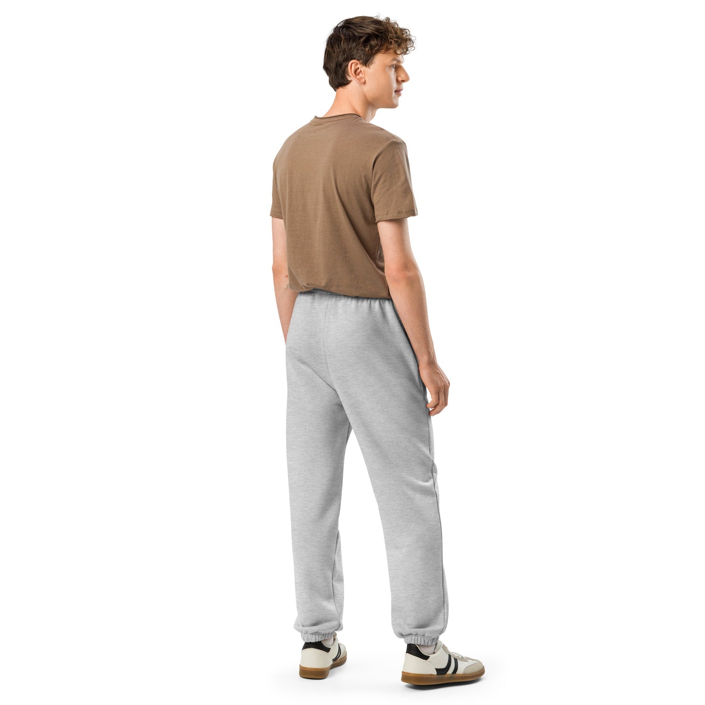 Light grey hockey sweatpants back side view