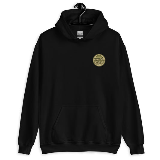 Sandbar Pond Hockey black hockey and roller hockey hoodie front view