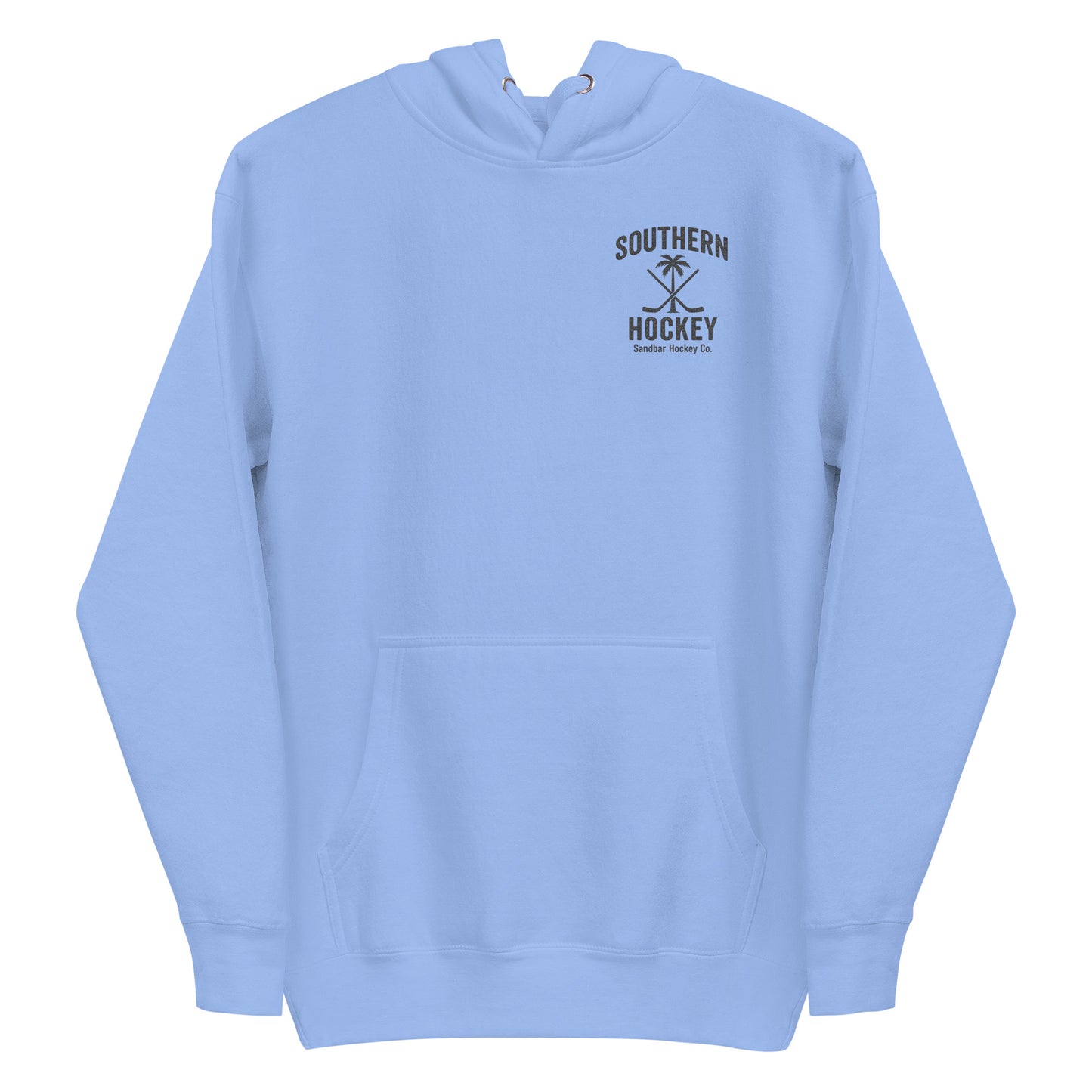 Carolina Blue Shark Hockey Hoodie Front
