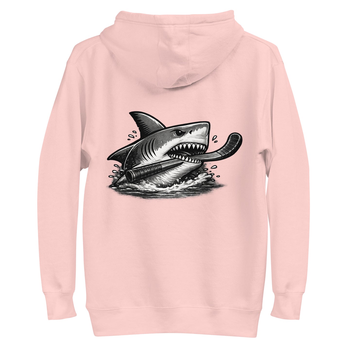 Pink Shark Hockey Hoodie Back