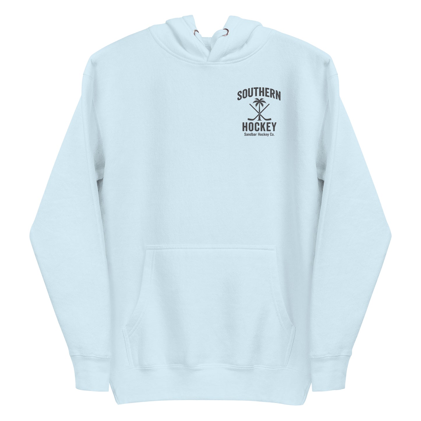 Light Blue Shark Hockey Hoodie Front