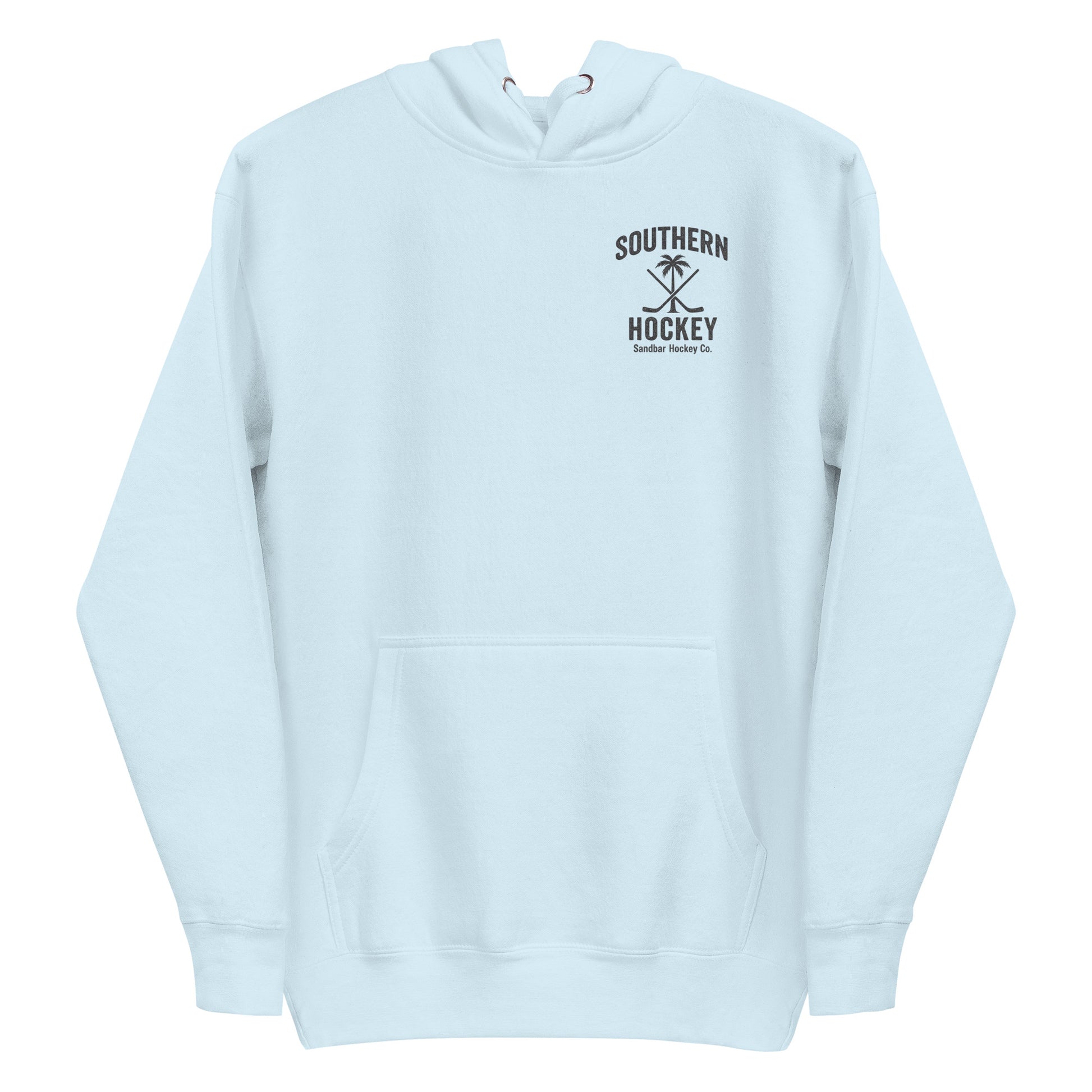 Light Blue Shark Hockey Hoodie Front