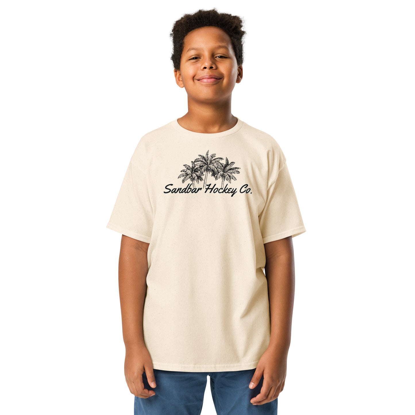 Youth Natural Shark Hockey T-Shirt Front